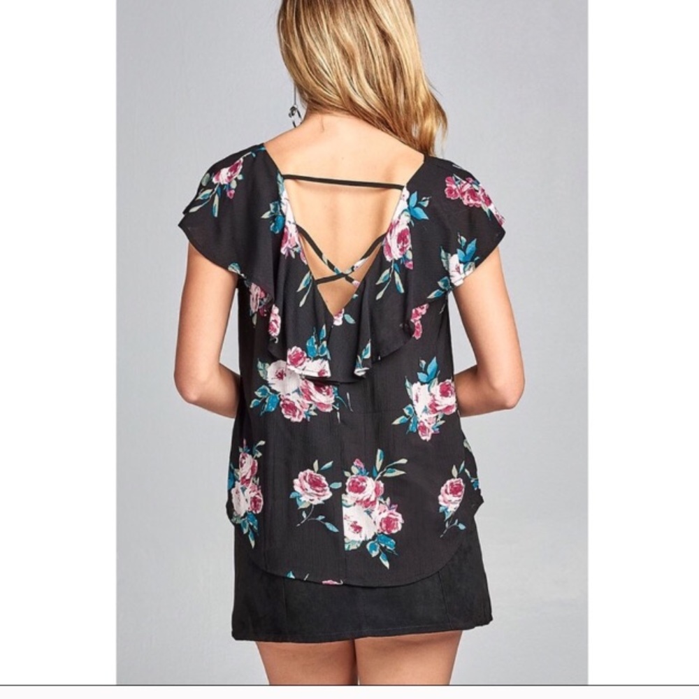 Pretty Flower Ruffle Tops (NEW) - Picture 2 of 3
